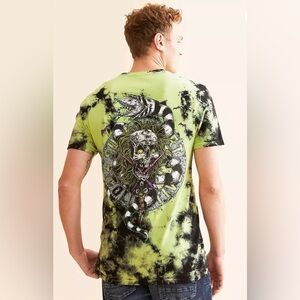 Sullen Beetle Badge Men’s Large BK Neon Green Crystal Wsh